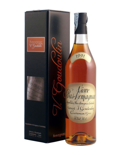 Bas Armagnac Veuve Goudoulin 1991 in cassa di legno