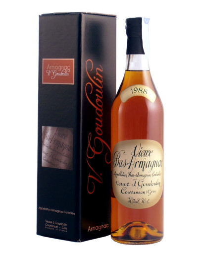 Bas Armagnac Veuve Goudoulin 1988 in cassa di legno