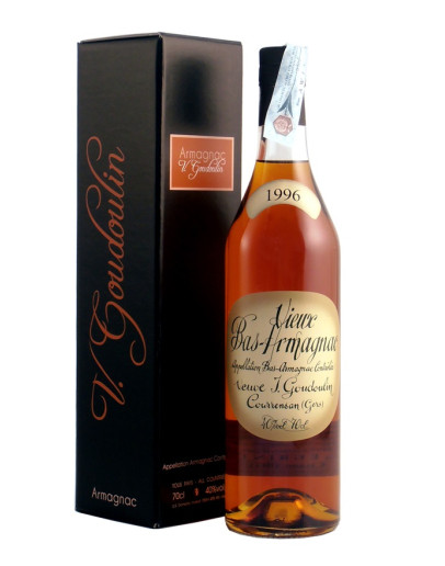 Bas Armagnac Veuve Goudoulin 1918 in cassa di legno